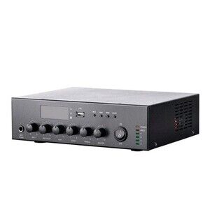 Monoprice Commercial Audio 3CH 60W 100/70V Mixer Amp Black w Built-in Bluetooth